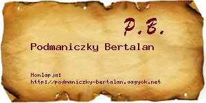 Podmaniczky Bertalan névjegykártya