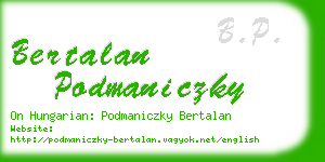 bertalan podmaniczky business card